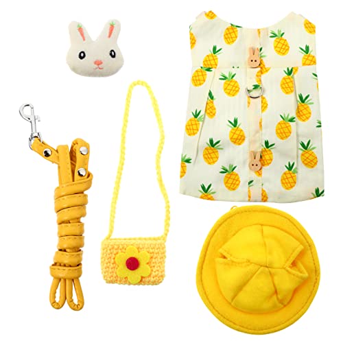 NOLITOY 1 Satz Pet Rabbit Geschirr Set mit Leine und Kleidung Verstellbares Geschirr für Kleine Haustiere Cartoon Design Warm und Bequem für Feiertage und Alltagsabenteuer von NOLITOY