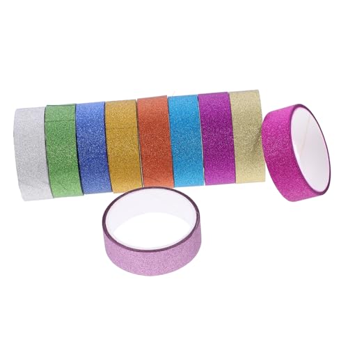 NOLITOY 10 Rollen Glitzer Washi Tape Bunte DIY Klebebänder für Kreative Handarbeiten Dekoratives Klebeband für Scrapbooking und Handwerksprojekte für Bastelbedarf und NOLITOY 10 Rollen Glitzer Washi Tape Bunte DIY Klebebänder für Kreative Handarbeiten Dekoratives Klebeband für Scrapbooking und Handwerksprojekte für Bastelbedarf und von NOLITOY