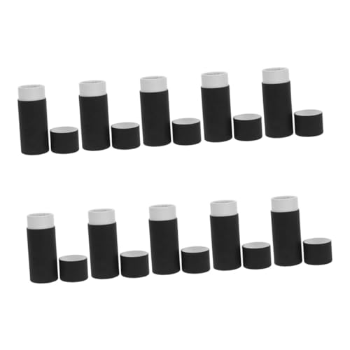 NOLITOY 10 Stück Kraftpapier Runddosen mit Deckel Stabile Kurze Papierrohlinge Vielseitige Verpackungsbox für Losen Tee Partyfavor Behälter Robustes Geschenkpapier Schwarz von NOLITOY