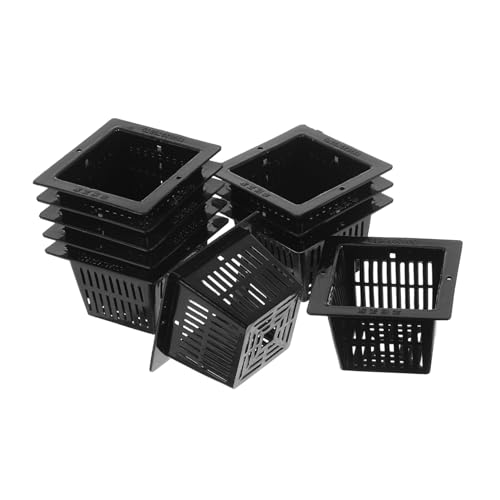 NOLITOY 10 Stück Quadratischer Pflanzkorb Teichpflanzerkörbe geschlitzt Pflanzschale wachsend Sämlinge quadratischer Netztopf Hydroponik-Wachstumskorb Square Grow -Korb Anbaukorb Schwarz NOLITOY 10 Stück Quadratischer Pflanzkorb Teichpflanzerkörbe geschlitzt Pflanzschale wachsend Sämlinge quadratischer Netztopf Hydroponik-Wachstumskorb Square Grow -Korb Anbaukorb Schwarz von NOLITOY