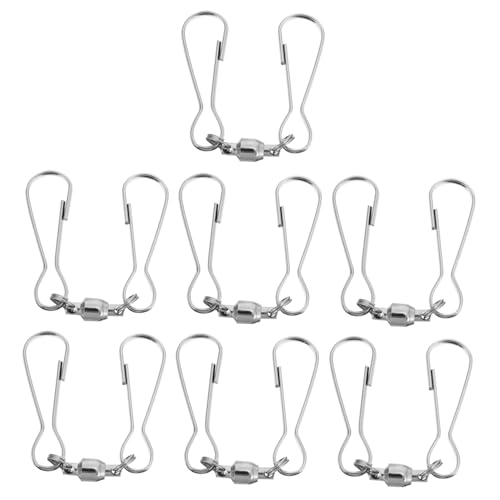 NOLITOY 10 Stück Teiliges Edelstahl Windspiel zubehör Drehbare Hakenclips für Windspiele Windsocken und Deko Rostfrei Sicherer Halt Langlebig und Vielseitig für Außenbereich von NOLITOY