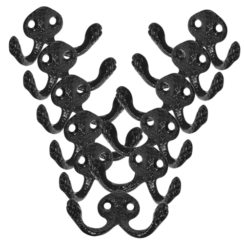 NOLITOY 10 Stück Teiliges Metall wandhaken aus Eisen Dekorative Vintage haken zum Schrauben Multifunktional zum Aufhängen von Mänteln Handtüchern Hüten und Taschen Schwarz Robust und NOLITOY 10 Stück Teiliges Metall wandhaken aus Eisen Dekorative Vintage haken zum Schrauben Multifunktional zum Aufhängen von Mänteln Handtüchern Hüten und Taschen Schwarz Robust und von NOLITOY