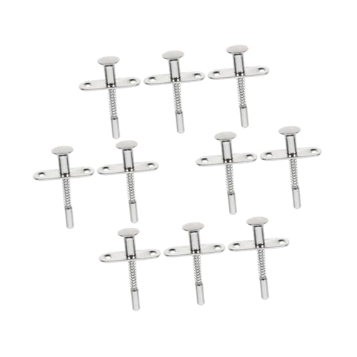 NOLITOY 10 Stück Teiliges Plunger Latch Türfederbolzen Stabiler Schieberiegel mit Federmechanismus Langlebig und Vielseitig für Babybett Taubenkäfig und Aufbewahrungstüren Geeignet von NOLITOY