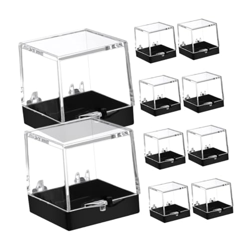 NOLITOY 10 Stück Teiliges Quadratische Transparente Displayboxen Robuste Aufbewahrungsboxen für Mineralien Steine Proben und Sammlerstücke Kratzfest Dekorativ Vielseitig Einsetzbar von NOLITOY