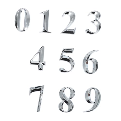 NOLITOY 10 Stück Teiliges Robustem Abs Moderne Selbstklebende Tür Briefkastenziffern Wetterfest für Haustür Büro Garage Hotel und Öffentliche Bereiche von NOLITOY
