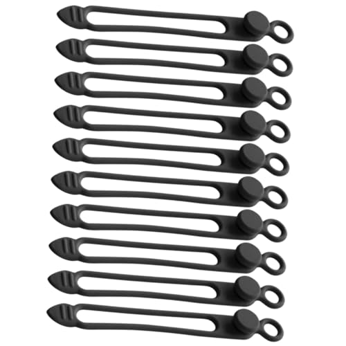 NOLITOY 10 Stück Teiliges Silikon Kabel Organizer Set Flexible Selbstschließende Kabelbinder Kompakt und Tragbar für Schreibtisch Kabelmanagement und Sichere Kabelführung Zuhause und von NOLITOY