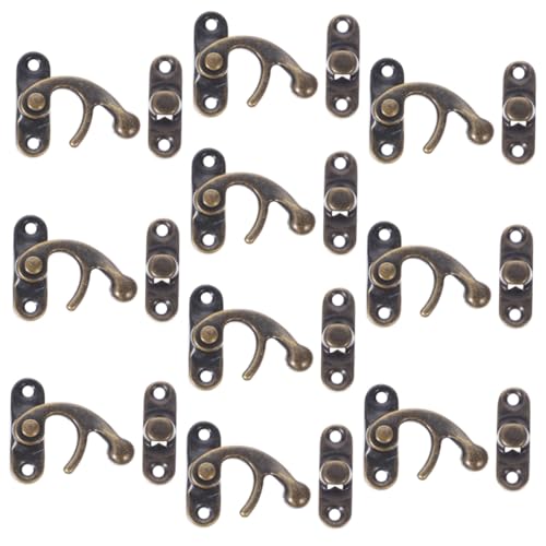 NOLITOY 10 Stück Teiliges Vintage Boxverschluss Verdecktem Haken Antiker Metall-schnappverschluss für Schmuckkästchen Werkzeugkisten und Geschenkboxen Verdeckte Montage Rechte Ausführung NOLITOY 10 Stück Teiliges Vintage Boxverschluss Verdecktem Haken Antiker Metall-schnappverschluss für Schmuckkästchen Werkzeugkisten und Geschenkboxen Verdeckte Montage Rechte Ausführung von NOLITOY