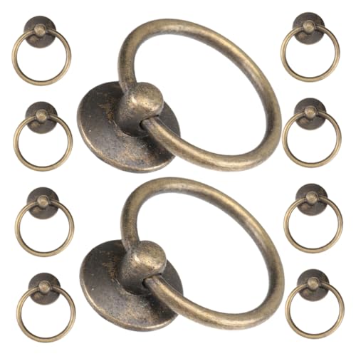NOLITOY 10 Stück Teiliges Vintage Möbelgriffe Ring Ziehgriffe Metall für Kommoden Schränke Ergonomisch Vielseitig Einsetzbar Antikoptik Möbelbeschläge von NOLITOY