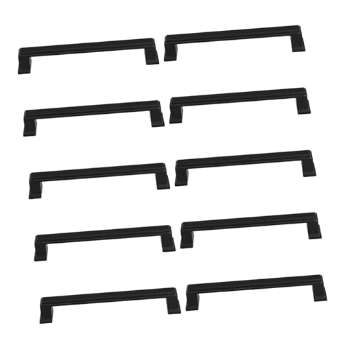 NOLITOY 10 Stück Teiliges Vintage Schwarze Aluminiumgriffe für Schränke und Robuste Farmhouse Cabinet Handles Retro Design für Küche Kleiderschrank Kommode und Möbel von NOLITOY