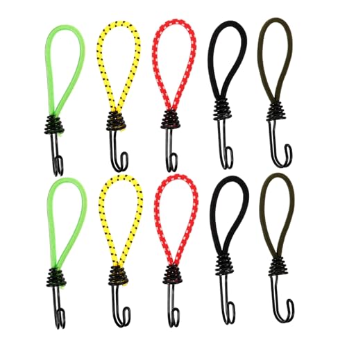 NOLITOY 10 Stück Teiliges Zelt spannseil mit Robusten Metall Polyester Schnallen Windfeste Elastische Fixierhaken für Campingzelte Markisen Planen und Wohnwagen Langlebig und Sicher für von NOLITOY