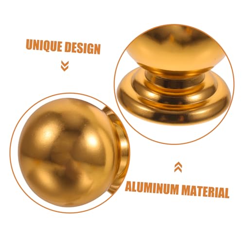 NOLITOY 10 Teiliges Runde Aluminium Schrankknöpfe in Mattem Gold Langlebige Rostfreie Möbelgriffe für Kleiderschränke Kommoden Modernes Design Einfache Montage von NOLITOY