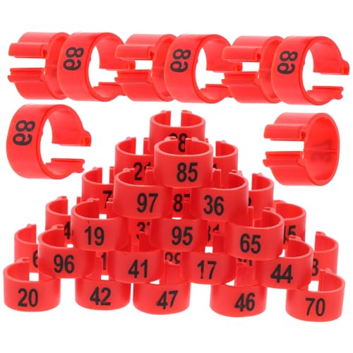 NOLITOY 100 Stück Geflügel Fußringe für Tauben Nummerierte Taubenbeinbänder Leicht Anzubringende Langlebige Pigeon Leg Bands in Rot zur Vogelkennzeichnung und Unterscheidung NOLITOY 100 Stück Geflügel Fußringe für Tauben Nummerierte Taubenbeinbänder Leicht Anzubringende Langlebige Pigeon Leg Bands in Rot zur Vogelkennzeichnung und Unterscheidung von NOLITOY