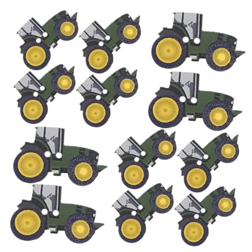 NOLITOY 100 Stück Holzknöpfe Bunte Diy Tractor Buttons für Nähprojekte Einfache Verwendung für Bekleidungsersatz und Bastelarbeiten für Kreative Handwerksprojekte von NOLITOY