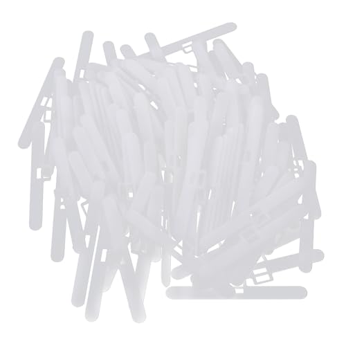 NOLITOY 100 Stück Vertikaljalousien Reparaturclips Weiße Kunststoff Doppelhaken Langlebige Lamellenzubehör Ersatzteile für Vertikale Lamellen Praktisches Fensterzubehör für Zuhause von NOLITOY