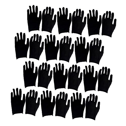 NOLITOY 12 Paare Verdickte Baumwollhandschuhe Beständig Multipack Hände Gartenarbeit Mechaniker Baumwollhandschuhe Schwarz Stoff Handschuhe Für Gartenhandschuhe Größe Handhabung Dünn Black von NOLITOY