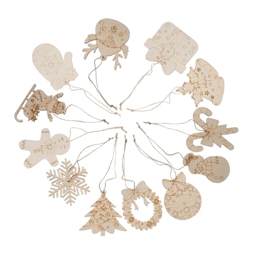 NOLITOY 12 Stück Teiliges Unvollendeter Holzanhänger für Weihnachten Blanke Holzscheiben zum Bemalen Diy-holzschmuck mit Vorgebohrten Löchern und Schnur Kreative Weihnachtsbaumanhänger für NOLITOY 12 Stück Teiliges Unvollendeter Holzanhänger für Weihnachten Blanke Holzscheiben zum Bemalen Diy-holzschmuck mit Vorgebohrten Löchern und Schnur Kreative Weihnachtsbaumanhänger für von NOLITOY