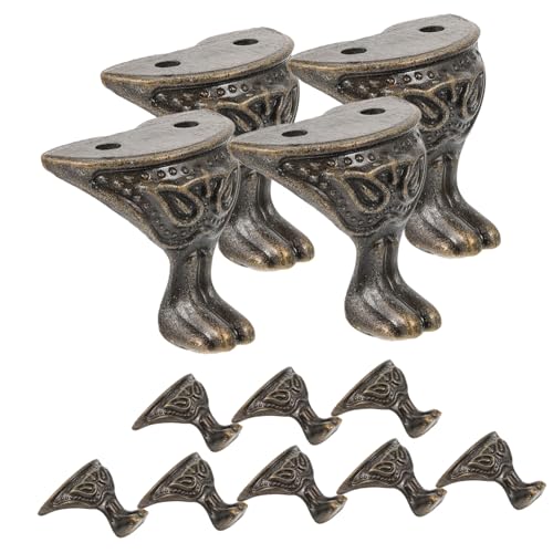 NOLITOY 12 Stück Teiliges Zinklegierung Dekorative Vintage Möbelbeine für Schmuckkästen Holzboxen Geschenkkisten und Schränke Robust Rostresistent Stilvoll für Wohnraumgestaltung von NOLITOY