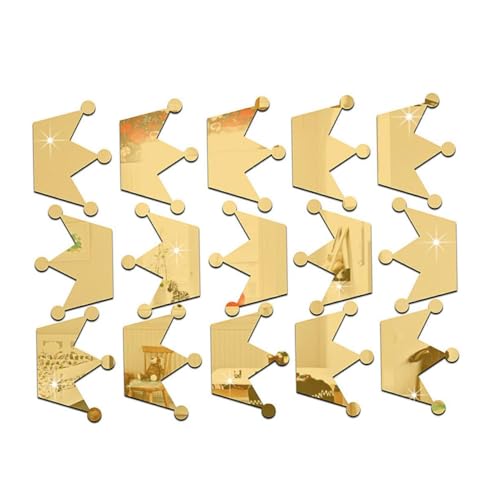 NOLITOY 15 Stück Teiliges Acryl Krönchen Wandtattoo für Mädchenzimmer Kindergarten und Kinderzimmer Goldene Spiegel Wandaufkleber Selbstklebend Abnehmbar und Frei Positionierbar NOLITOY 15 Stück Teiliges Acryl Krönchen Wandtattoo für Mädchenzimmer Kindergarten und Kinderzimmer Goldene Spiegel Wandaufkleber Selbstklebend Abnehmbar und Frei Positionierbar von NOLITOY