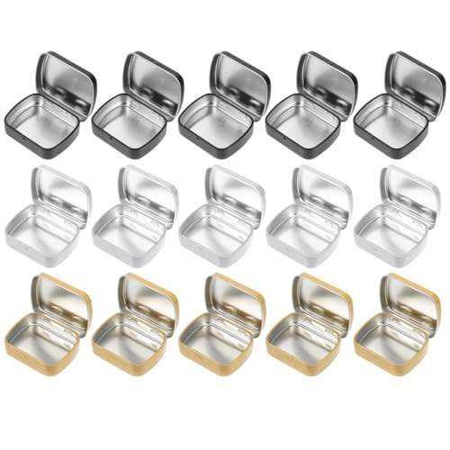 NOLITOY 15 Stück Teiliges Kleine Metalldosen Rechteckig mit Deckel Stabile Aufbewahrungsboxen aus Eisenblech Oberflächenbehandelt Praktische Mini dosen für Schmuck Süßigkeiten und NOLITOY 15 Stück Teiliges Kleine Metalldosen Rechteckig mit Deckel Stabile Aufbewahrungsboxen aus Eisenblech Oberflächenbehandelt Praktische Mini dosen für Schmuck Süßigkeiten und von NOLITOY