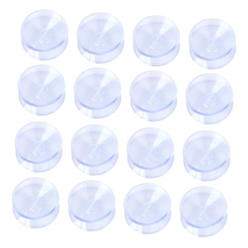 NOLITOY 16 Stück Tischplattenpuffer, 30 Mm, Anti-rutsch-Pads Für Tischplatten Aus Klarem Glas, PVC-stoßfänger Für Fotorahmen, Möbel, Doppelseitige Saugnäpfe von NOLITOY
