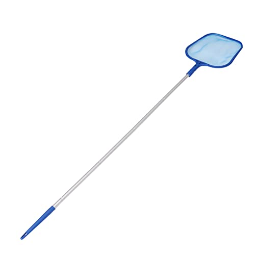 NOLITOY 1Satz Flaches Poolreinigungsnetz mit Teiligem Aluminiumstiel Professionelles Schwimmbad Skimmer Werkzeug für Teiche und Springbrunnen Leicht und Einfach zu Bedienen von NOLITOY