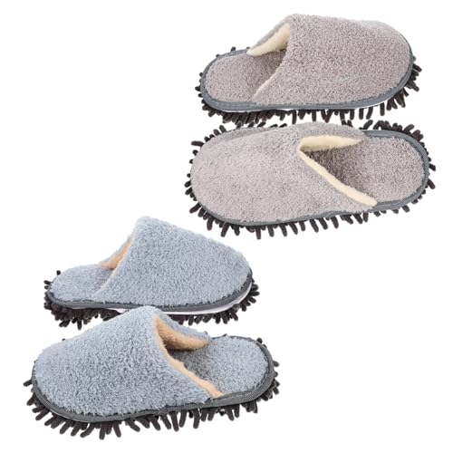 NOLITOY 2 Paare Hausstaub Wischpantoffeln mit Weichem Fleecefutter Waschbare Bequeme Wischschuhe für Bodenreinigung rutschfest Geeignet für Winter Blau NOLITOY 2 Paare Hausstaub Wischpantoffeln mit Weichem Fleecefutter Waschbare Bequeme Wischschuhe für Bodenreinigung rutschfest Geeignet für Winter Blau von NOLITOY