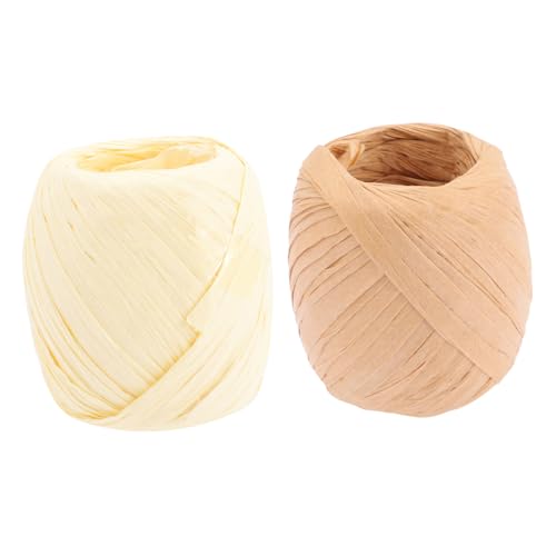 NOLITOY 2 Rollen Teiliges Raffia Bastband Natürliche Bastfaser Schnur für DIY Lampenschirme Geschenkverpackungen Tischlampen und Kreative Bastelprojekte Langlebig und Vielseitig von NOLITOY