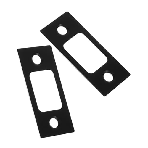 NOLITOY 2 STÜCK Schließblech für Türzunge aus Edelstahl Robustes Riegel schließblech mit Schwarzer Oberfläche Kompatibel mit Holztüren Verbessert Verriegelungsleistung Langlebig und von NOLITOY