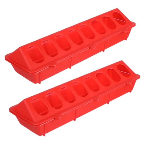 NOLITOY 2 STÜCK Tauben Futtertrog Rot Robuster Kunststoff Futterstation für Taubenkäfig Auslaufsichere Futterbox für Kleine Vögel Wie Tauben und Papageien Langlebig und Leicht zu Reinigen von NOLITOY