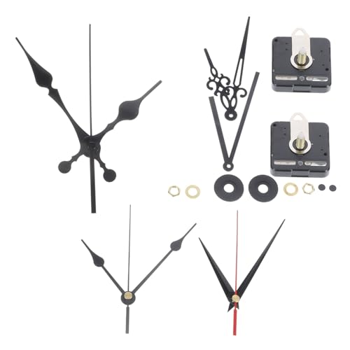 NOLITOY 2 Sätze DIY Lautloses Uhrwerk Set für Wanduhren Uhrwerk Reparaturkit mit Uhrzeigern und Mechanismus für Wandgestaltung von NOLITOY