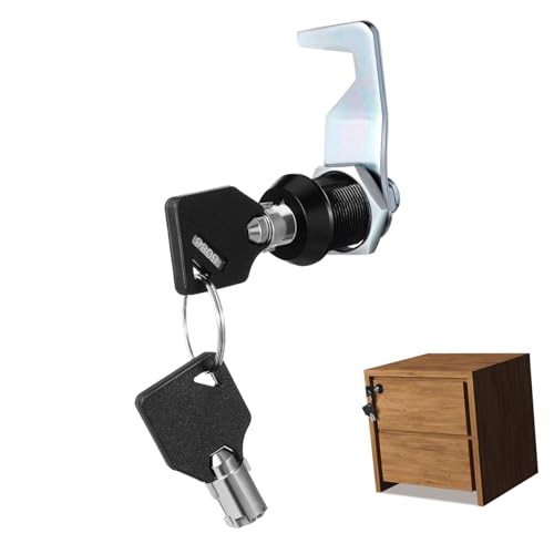 NOLITOY 2 Sätze Robustes Möbelschloss Cam Lock mit Schlüssel Langlebiges Schrankschloss für Werkzeugkästen Aktenschränke Truck Storage Sichere Verriegelung Einfache Bedienung von NOLITOY