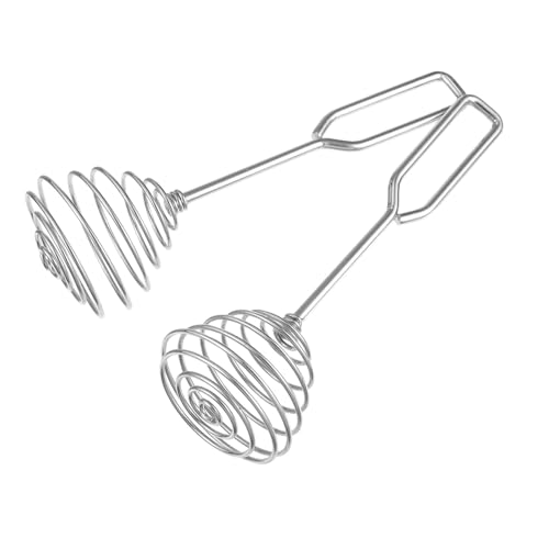 NOLITOY 2 Stck Edelstahl Schneebesen mit Quadratischem Stiel Rostfrei Spritzschutzoptimiert Praktischer Handrührer für Eier und Backen Langlebig Vielseitig für Küche und von NOLITOY
