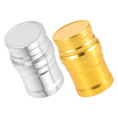 NOLITOY 2 Stück Aluminium Mini Alkoholbrenner Tragbar Kompakt Leicht Outdoor Camping Labor Heizgerät Silber Gold von NOLITOY