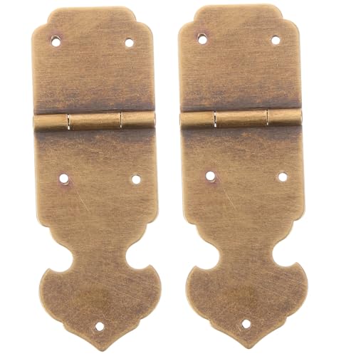 NOLITOY 2 Stück Antike Messing Scharniere Kleine Vintage Möbel Scharnier Retro Design für Schmuckkästen Schranktüren und Holzboxen Langlebige Kupfer Verarbeitung Kompakt und Stilvoll von NOLITOY