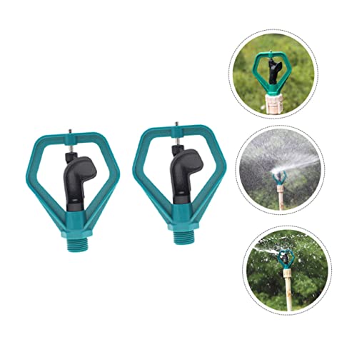 NOLITOY 2 Stück Automatischer drehbarer Gartensprenger Kunststoff Sprinkler Bewässerungssystem für Rasenflächen Garten Landwirtschaft und Parkflächen von NOLITOY