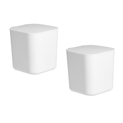 NOLITOY 2 Stück Desktop Mülleimer mit Deckel Mini Abfalleimer aus Sicherem für Schreibtisch Küche und Schlafzimmer Platzsparendes Design für Ordentliche Oberfläche von NOLITOY