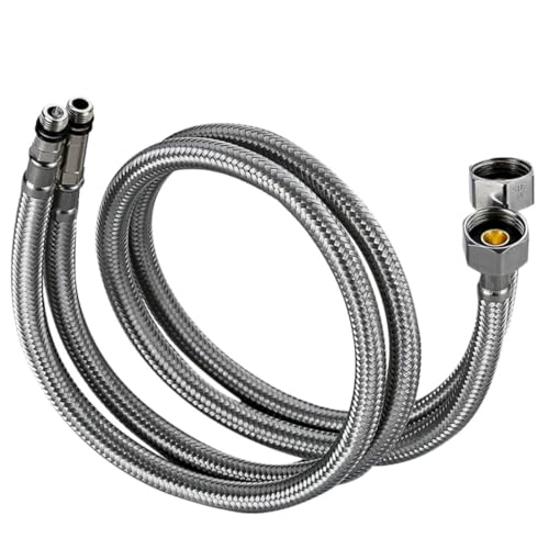 NOLITOY 2 Stück Edelstahl Flexibler Wasserhahn Anschluss Schlauch Korrosionsbeständig Druckfest für Waschbecken Bad Armatur Warm Kaltwasser Zulauf NOLITOY 2 Stück Edelstahl Flexibler Wasserhahn Anschluss Schlauch Korrosionsbeständig Druckfest für Waschbecken Bad Armatur Warm Kaltwasser Zulauf von NOLITOY
