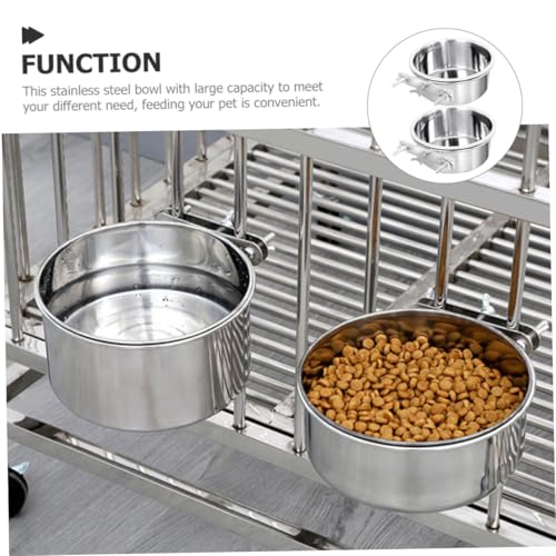 NOLITOY 2 Stück Edelstahl Futternapf mit Halterung Rutschfester Sturzsicherer Katzennapf und Hundenapf Großer Futternapf für Katzen Welpen Langlebig Leicht zu Reinigen Sichere von NOLITOY