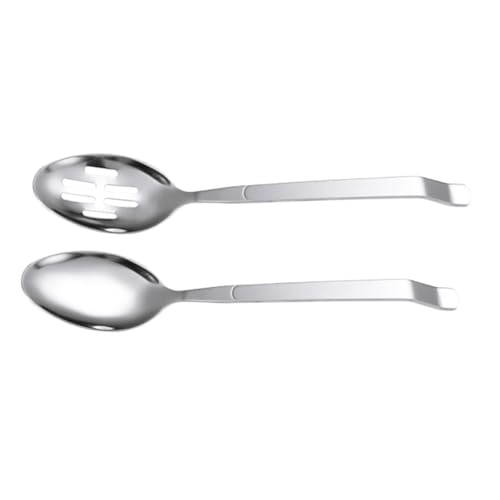 NOLITOY 2 Stück Edelstahl Servierlöffel Ovaler Schöpflöffel und Sieblöffel für Gemeinsames Servieren Glatte Oberfläche Rostfrei Hygienisch für Haushalt Restaurant Buffet von NOLITOY