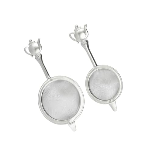 NOLITOY 2 Stück Edelstahl Teesieb mit Ergonomischem Griff Feinmaschiger Teefilter für Losen Tee Langlebiger Teefilter mit Praktischem Haltegriff für Tassen und Teekannen Hochwertiges Tee von NOLITOY