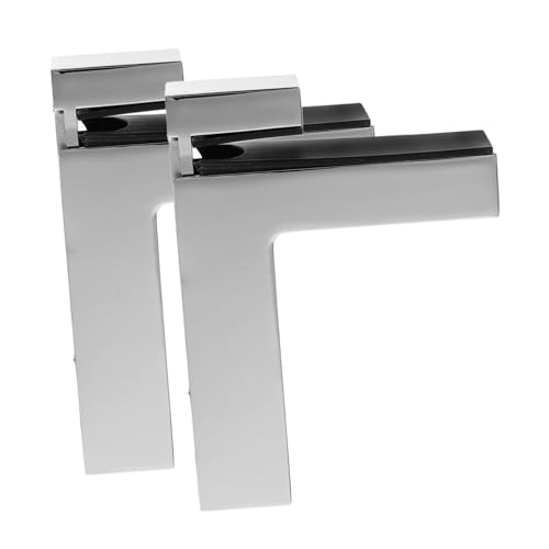 NOLITOY 2 Stück Einstellbare Glasregalhalter aus Langlebiger Robuste Klemmhalter für Dicke Glas und Holzregale Einfache Montage Flexible Regalbefestigung für Zuhause und Büro von NOLITOY