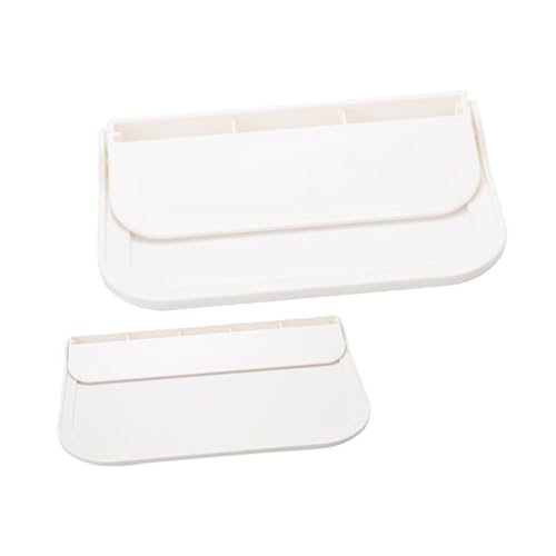NOLITOY 2 Stück Faltbares Badregal Selbstklebend Wandmontage Platzsparend Klappbar Robust PP Material für Kleine Badezimmer Seifen Handtücher Aufbewahrung Organizer von NOLITOY