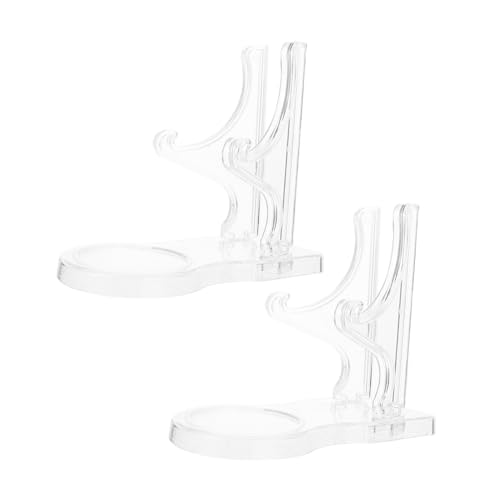 NOLITOY 2 Stück Glas Goblet Display Rack Transparent Saucer Show Stand für Teller und Tassen Langlebiger Halter für Küchen Esszimmerorganisation Multifunktionaler Halter für Geschirr von NOLITOY