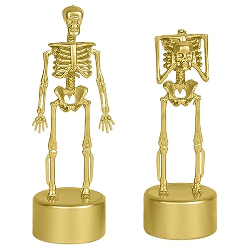 NOLITOY 2st Schädelstand-trophäe Halloween-Skelett-goldtrophäen Halloween-kostüm-trophäen Halloween-Elemente-dekore Halloween-dekorationszubehör Schreibtisch Dekorative Gegenstände Plastik von NOLITOY