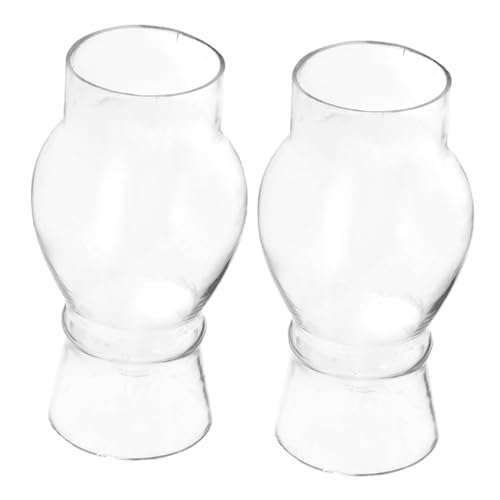 NOLITOY 2 Stück Klarer Glasschirm für Petroleumlampe Vintage Ersatzglas Lampenschirm aus Sicherem Glas Winddichtes Öl lampen Zubehör Vielseitig für Kleine Öllampen Geeignet Einfach zu von NOLITOY