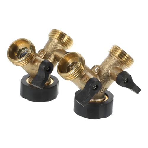 NOLITOY 2 Stück Messing Gartenschlauch Verteiler Y Adapter Langlebiger Garten Wasserhahn Anschluss mit Einstellbaren Durchflussventilen Dicht Schließend Ersatz für Defekte NOLITOY 2 Stück Messing Gartenschlauch Verteiler Y Adapter Langlebiger Garten Wasserhahn Anschluss mit Einstellbaren Durchflussventilen Dicht Schließend Ersatz für Defekte von NOLITOY