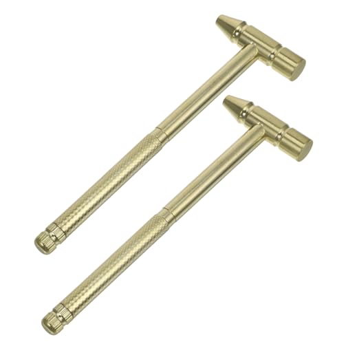 NOLITOY 2 Stück Mini Hammer aus Massivem Messing Multifunktions Reparaturwerkzeug Präzisionshammer mit Ergonomischem Griff für Feinmechanik Uhren und Feine Metallarbeiten von NOLITOY