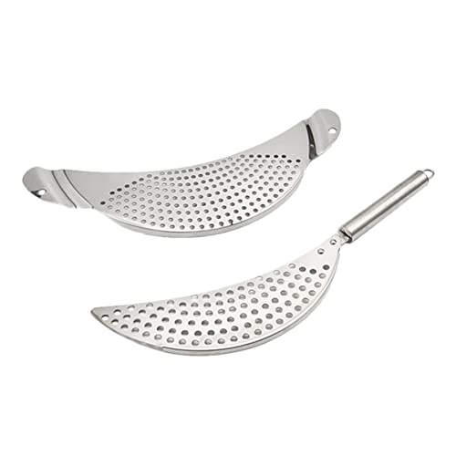 NOLITOY 2 Stück Nudelsieb Teiliges Mondform Küchensieb für Töpfe und Pfannen Spülmaschinenfest Rostfrei Abtropfen von Pasta und Gemüse von NOLITOY
