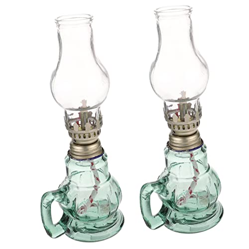 NOLITOY 2 Stück Retro Petroleumlampe aus Verstellbarer Docht Dekorative Öllampe für Innenräume Stilvolle Gartendeko und Notbeleuchtung Langlebig und Sicher von NOLITOY