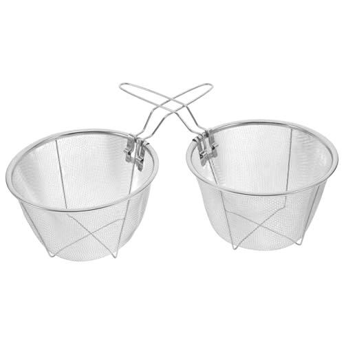 NOLITOY 2 Stück Robuste Fritteuse mit Griff Feines Sieb für Kochen und Servieren für Zuhause und Gastronomie Material von NOLITOY